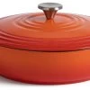 Habitat 4 Litre Cast Iron Shallow Casserole Dish - Orange 2 Habitat 4 Litre Cast Iron Shallow Casserole Dish - Orange -Household Items Sale 9505805 R Z001A