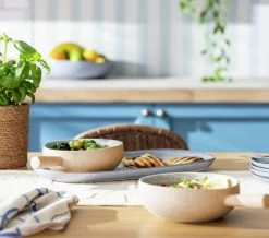 Habitat Mediterranean 2 Piece Stoneware Tapas Dish - Natural -Household Items Sale 9511992 R Z001C