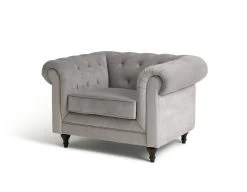 Habitat Chesterfield Velvet Armchair - Light Grey -Household Items Sale 9513402 R Z002A