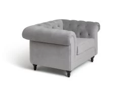 Habitat Chesterfield Velvet Armchair - Light Grey -Household Items Sale 9513402 R Z004A