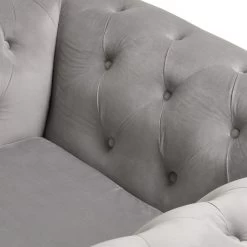 Habitat Chesterfield Velvet Armchair - Light Grey -Household Items Sale 9513402 R Z005A