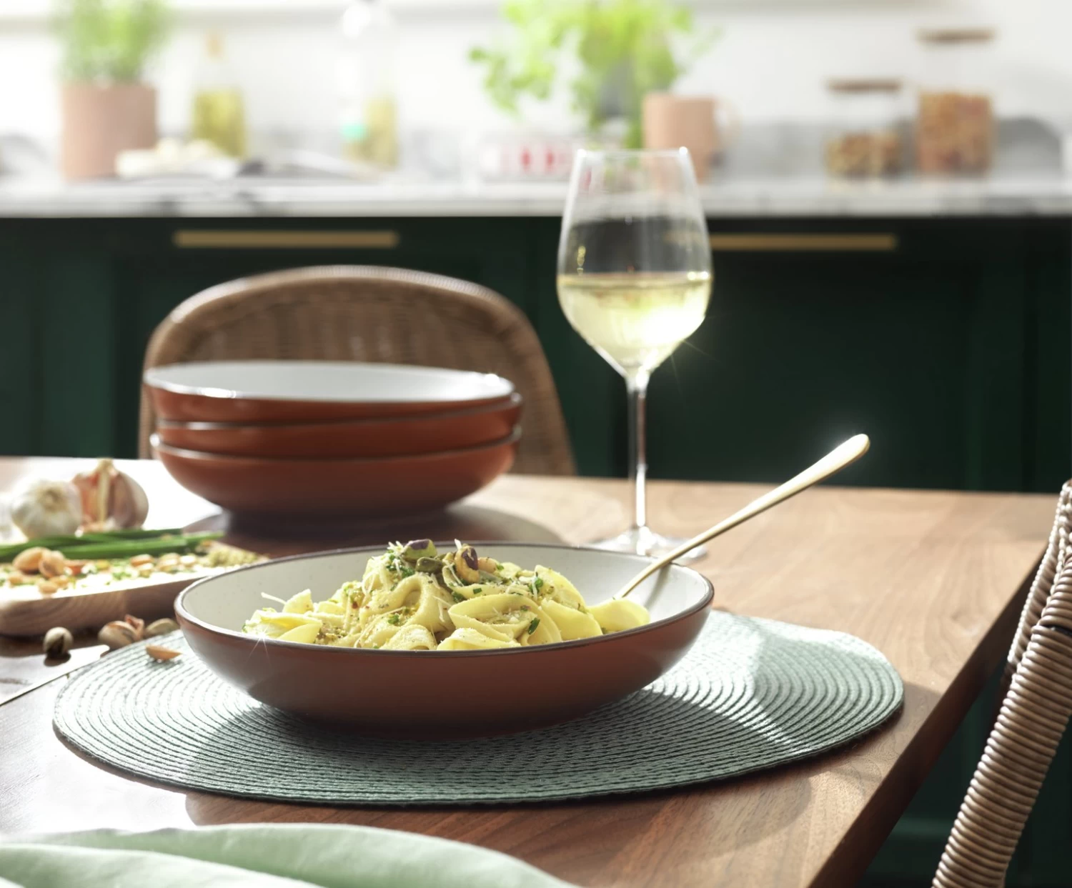 Habitat Speckle 4 Piece Stoneware Pasta Bowl - Rust 4 Habitat Speckle 4 Piece Stoneware Pasta Bowl - Rust - Image 2