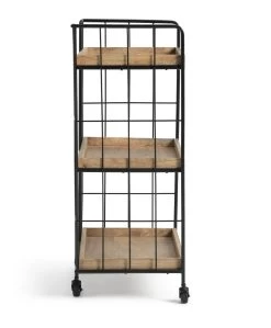 Habitat Kai Wood Drinks Trolley - Black & Mango -Household Items Sale 9579271 R Z003A