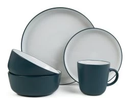 Habitat Two Tone 16 Piece Stoneware Dinner Set