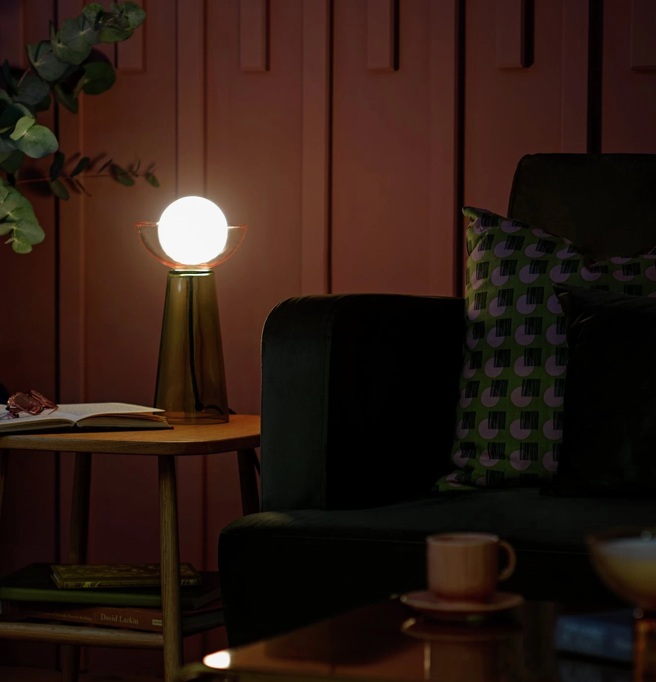 Habitat Pictor Tinted Glass Table Lamp - Green 3 Habitat Pictor Tinted Glass Table Lamp - Green