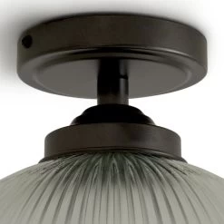 Habitat Eumee Pressed Glass Flush To Ceiling Light - Clear -Household Items Sale 9628672 R Z003A